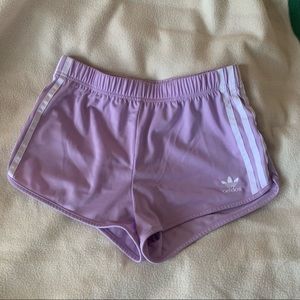 Purple/Violet Adidas Shorts with Stripes - XS